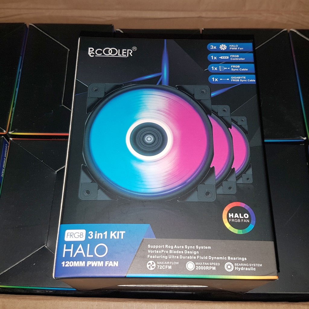 PC Cooler HALO 120 FRGB 3 in1 KIT PWM 2000 RPM 120 mm Cooling Fan
