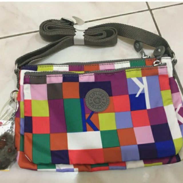 Authentic Kipling Mikaela K Squared Red Crossbody Sling Bag Purse