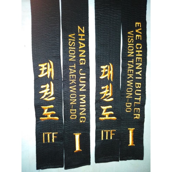 BLACK BELT + EMBROIDERY TAEKWONDO KARATE SILAT JUDO Shopee Philippines
