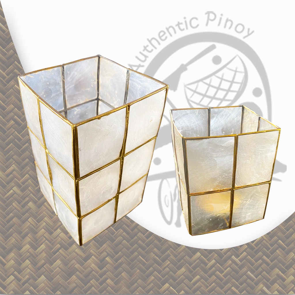 Rectangular Candle Holder made from Capiz / Kapis Shell Elegant