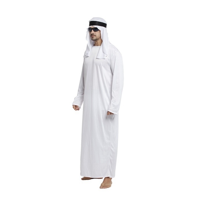 Men Dubai's Halloween Costumes Adult Men White Arab Robe Arabian king
