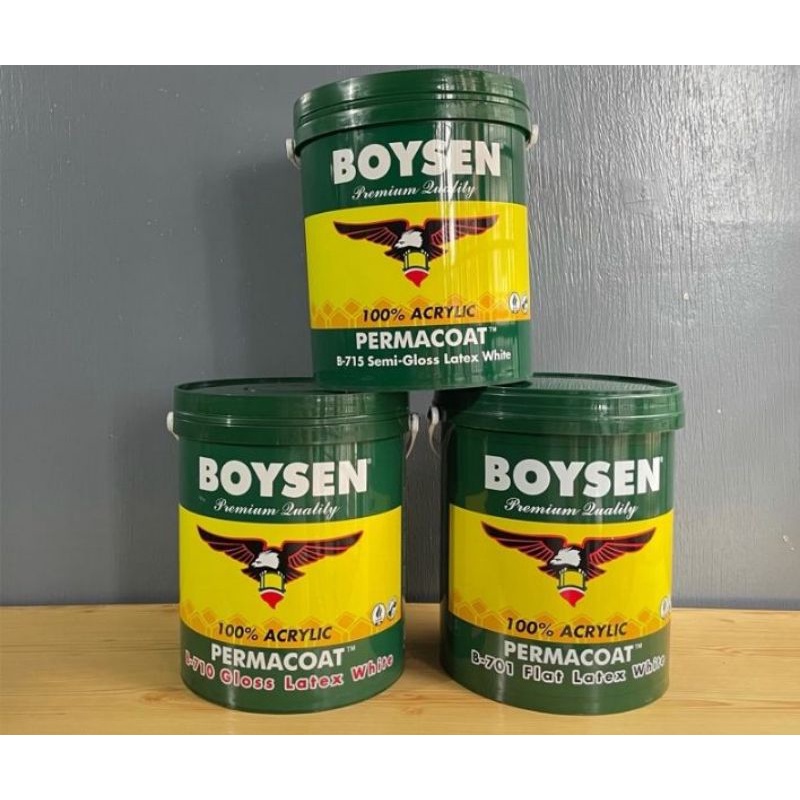 BOYSEN PERMACOAT FLAT LATEX SEMIGLOSS LATEX GLOSS LATEX WHITE