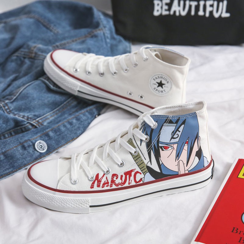 Anime canvas shoesNaruto men s shoes hightop winter student canvas anime Uchiha Itachi