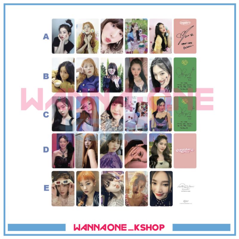 Red velvet Queendom photocard irene seulgi wendy joy yeri redvelvet