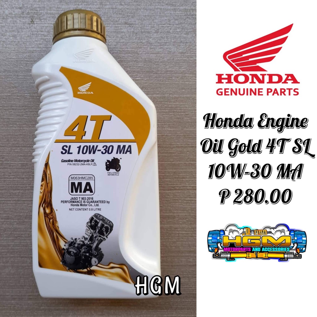 HONDA ENGINE OIL GOLD 10W-30 MA 800 ML | Shopee Philippines