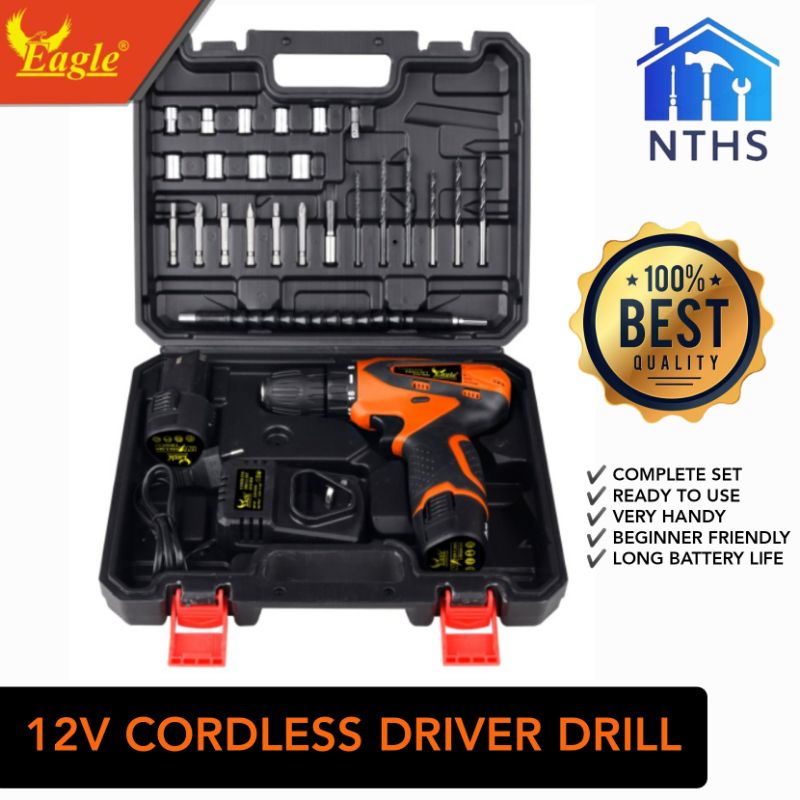 EAGLE Cordless Impact Driver Drill 21V Complete Set Wireless Drill 12V