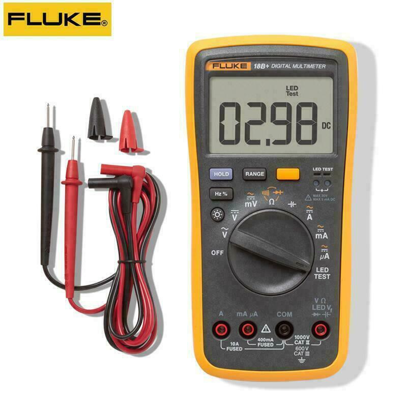 Fluke 18B+ Digital Range Multimeter DMM AC/DC/Diode/R/C Voltage Current Tester Digital
