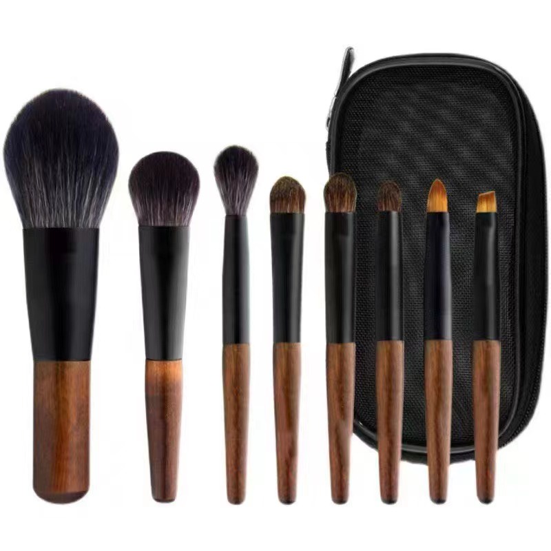 OVW 8PCS Mini Makeup Brush Set with Free Bag Animal Hair Makeup Brush