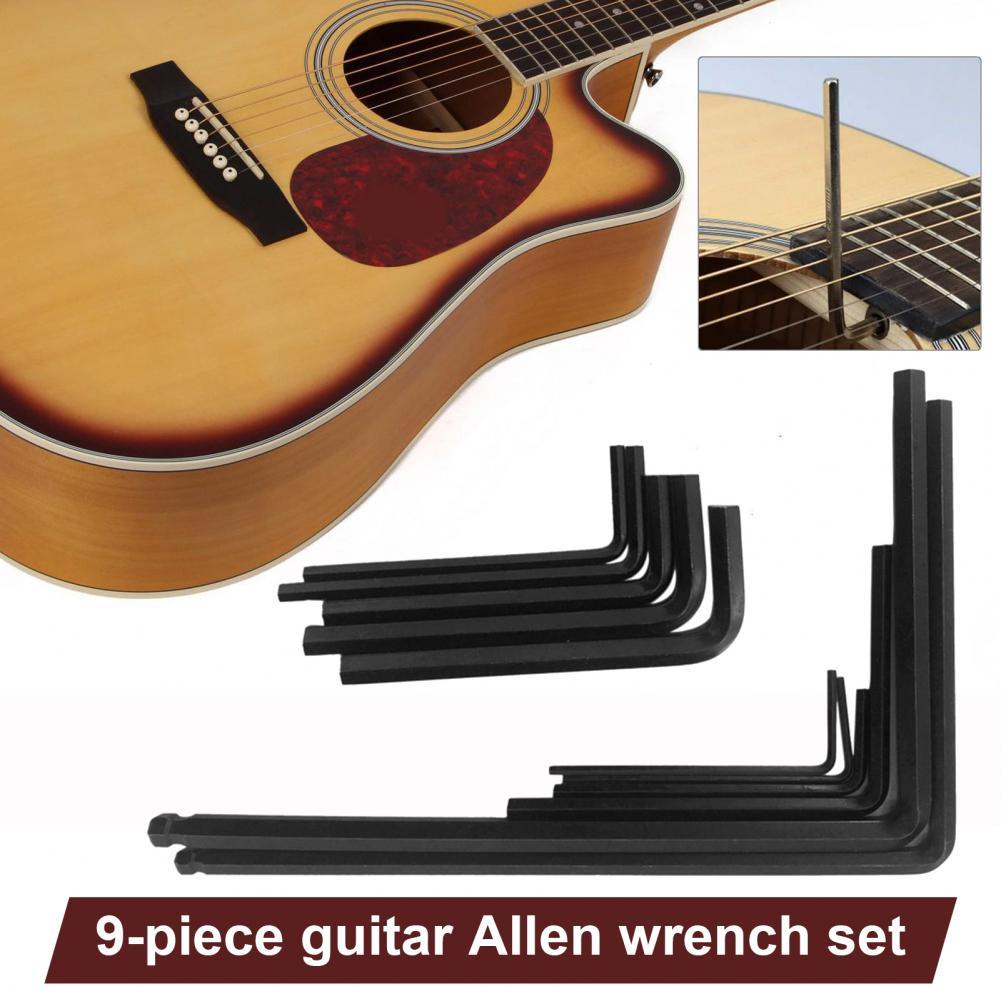 9Pcs Hex Allen Wrench Guitar Bass Neck Bridge Screw Truss Rod Adjustment Repair Tool Set Guitar