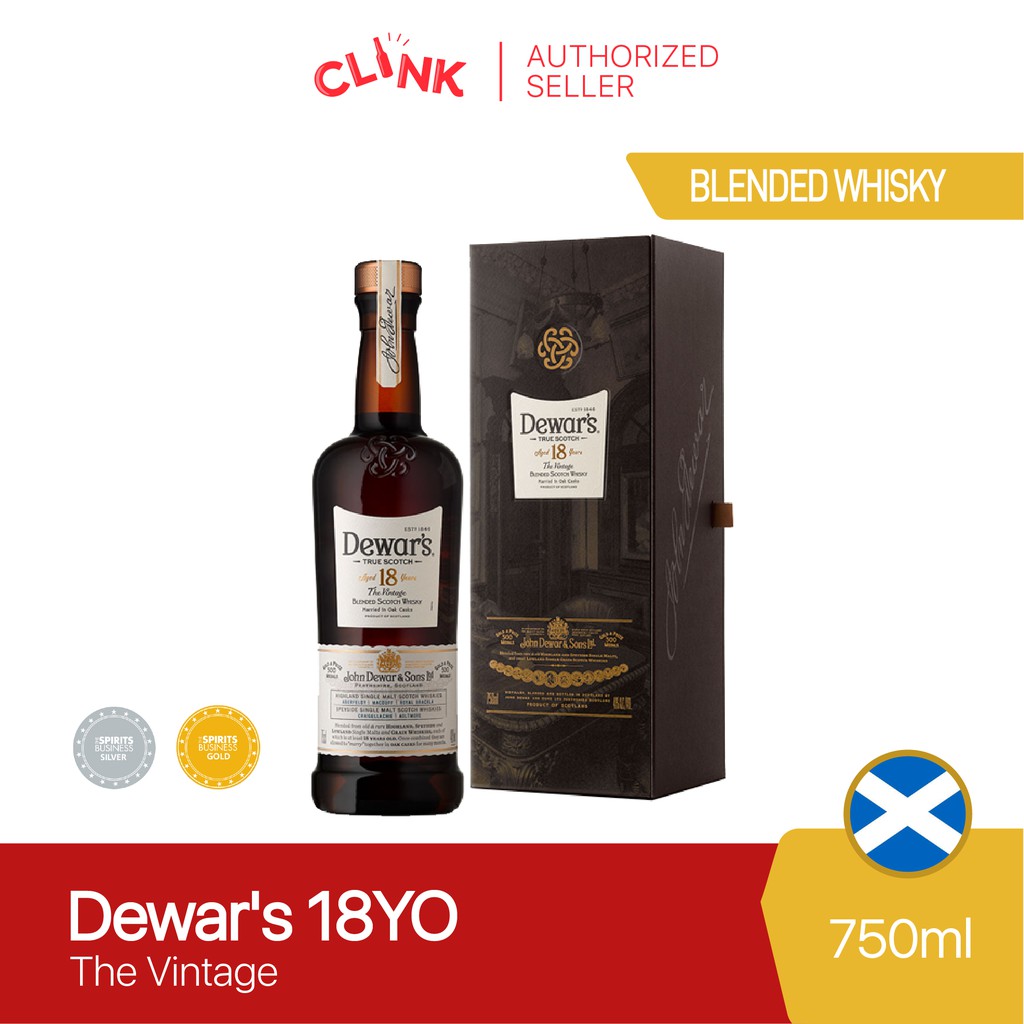 Dewars 18 Years Old The Vintage Blended Scotch Whisky 700ml Shopee