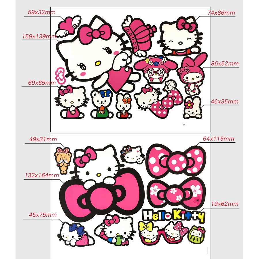 Hello Kitty Car Decals Stickers 5 in 1 Allvehicle Combination Package