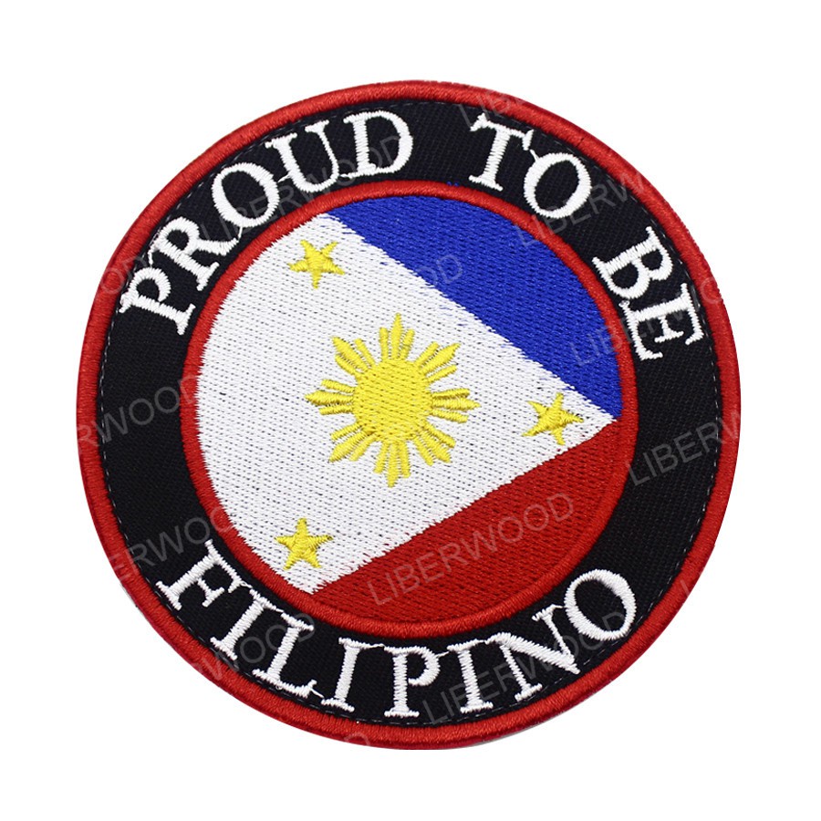 Philippines Flag Patch Skull Embroidery Patch Philippine Flag IR