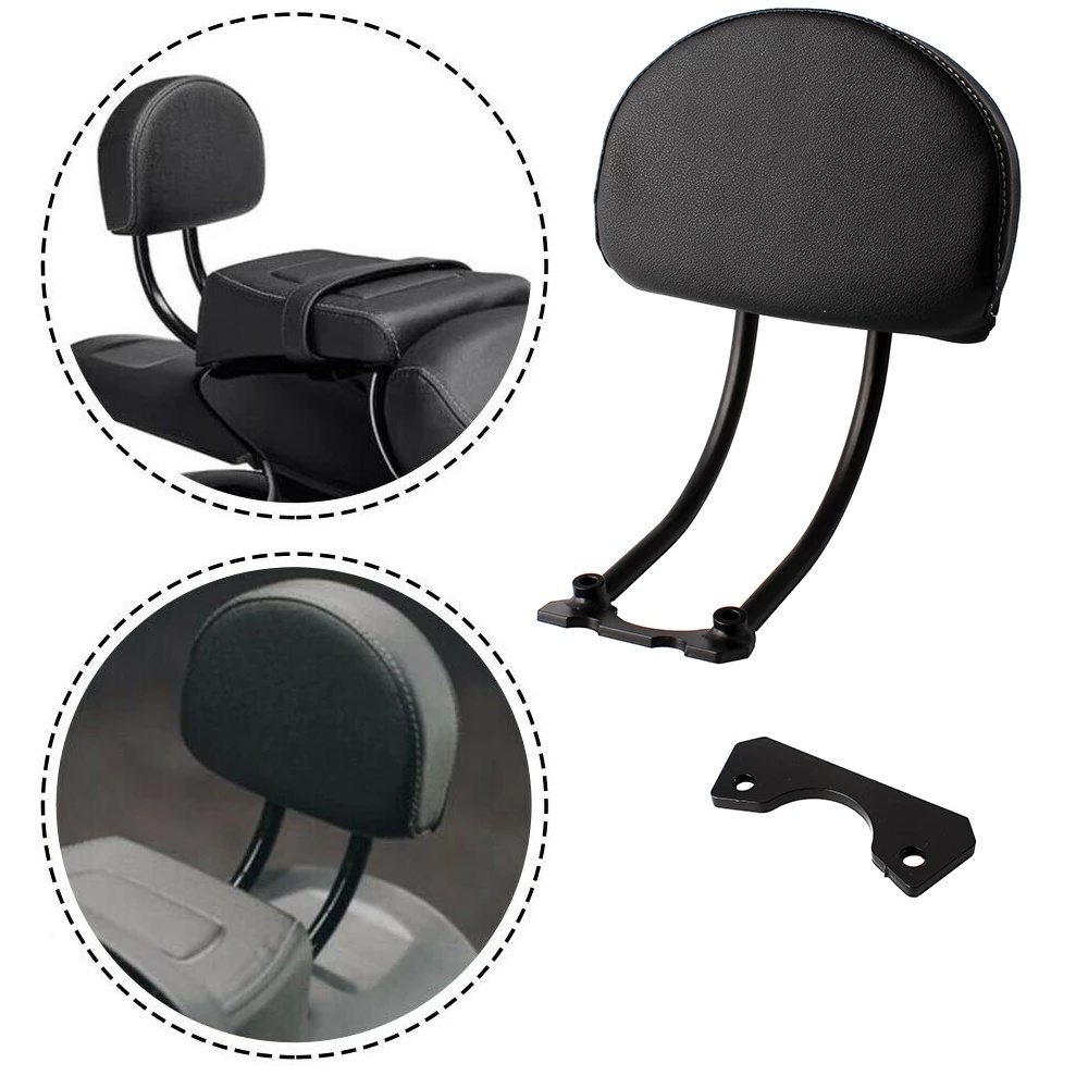 Motorcycle Black Rear Sissy Bar Short Passenger Backrest For Harley