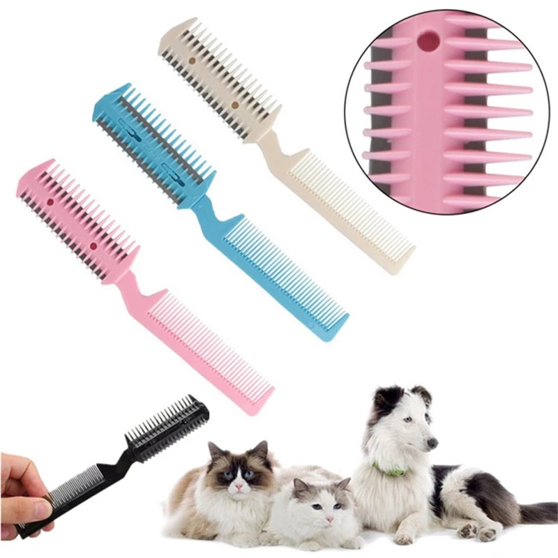 Pet Hair Trimmer Cutting Comb with 2 Blades Grooming Shaver Dog Cat