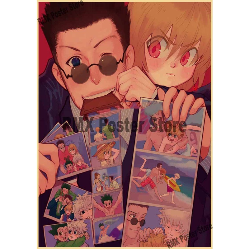 Retro Kraft Paper Anime Poster Wall Art Decor Vintage Hunter X Hunter