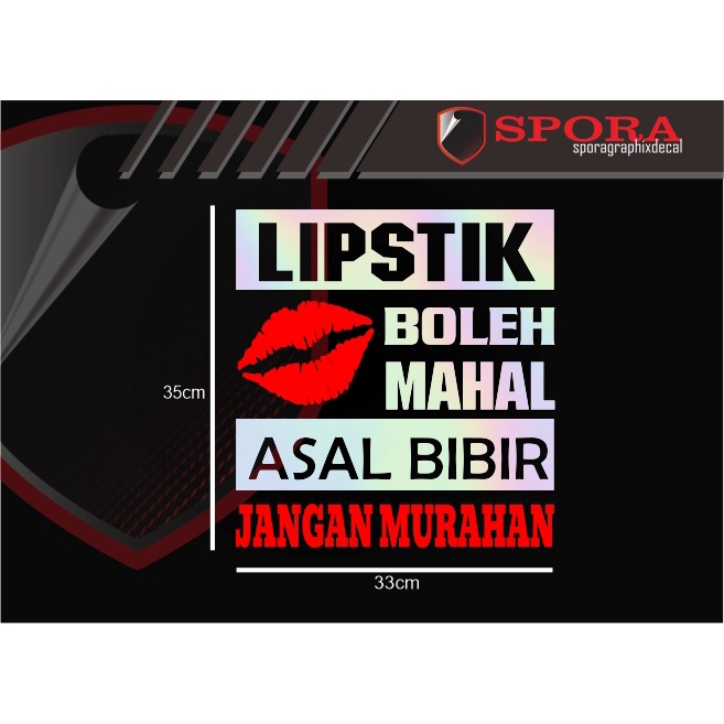 Car Glass sticker tuck cutting sticker Lipstick sticker By mahal
