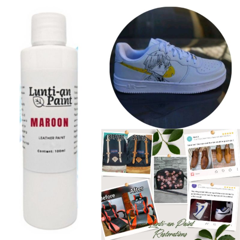 Maroon Glossy Leather Paint/ Shoe Paint Shopee Philippines