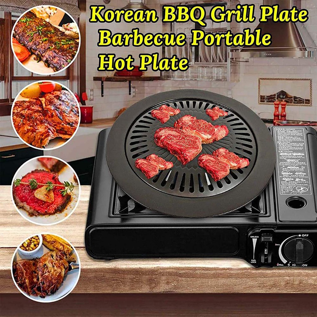 Nonstick Korean Barbecue Roasting Round Frying Pan Grill Burner For