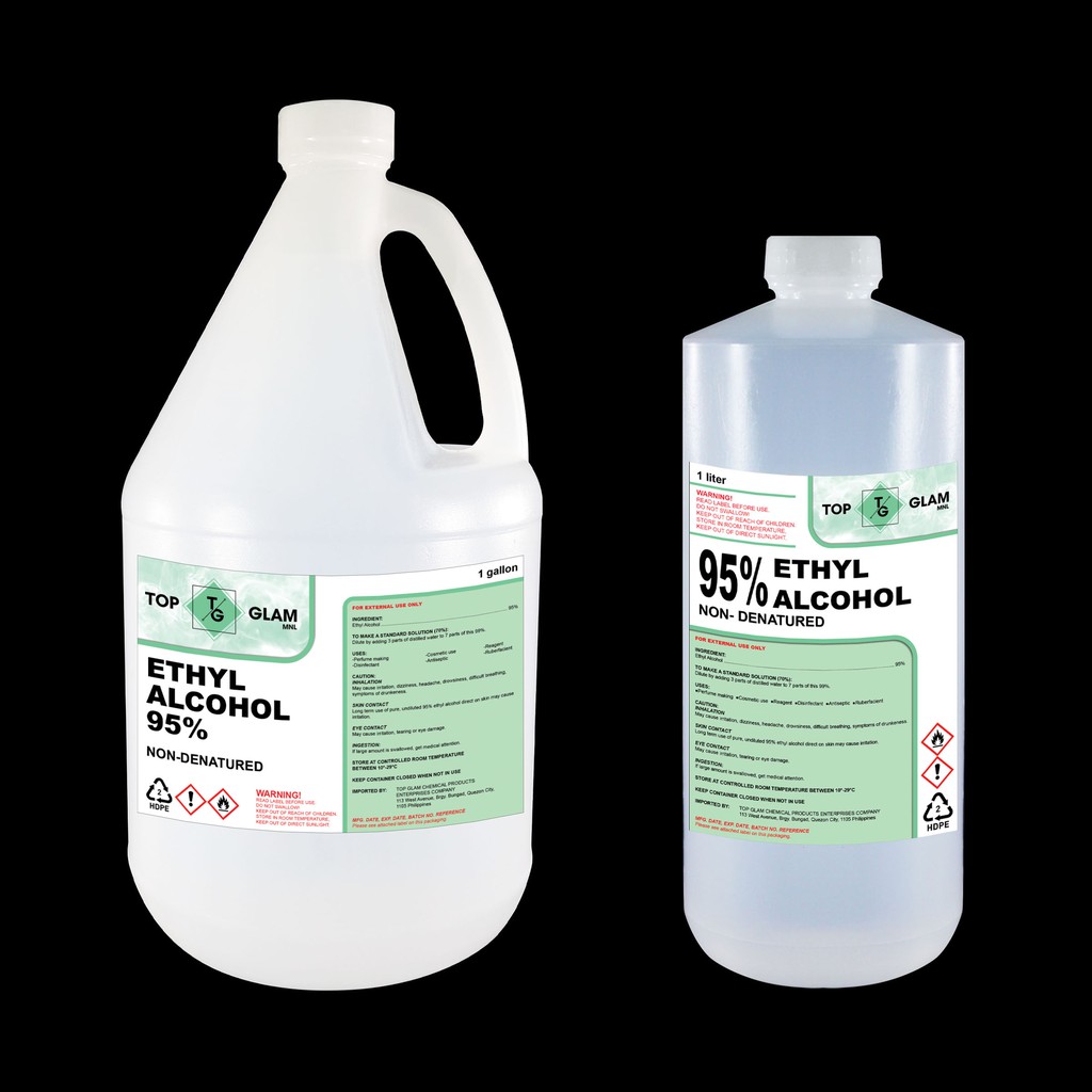 95 Ethyl Alcohol For Industrial & Cosmetic use (1 gallon / 1 liter