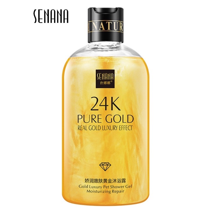 Senana 24K Gold Shower Gel Deep Clean Long Lasting Fragrance Bath Foam