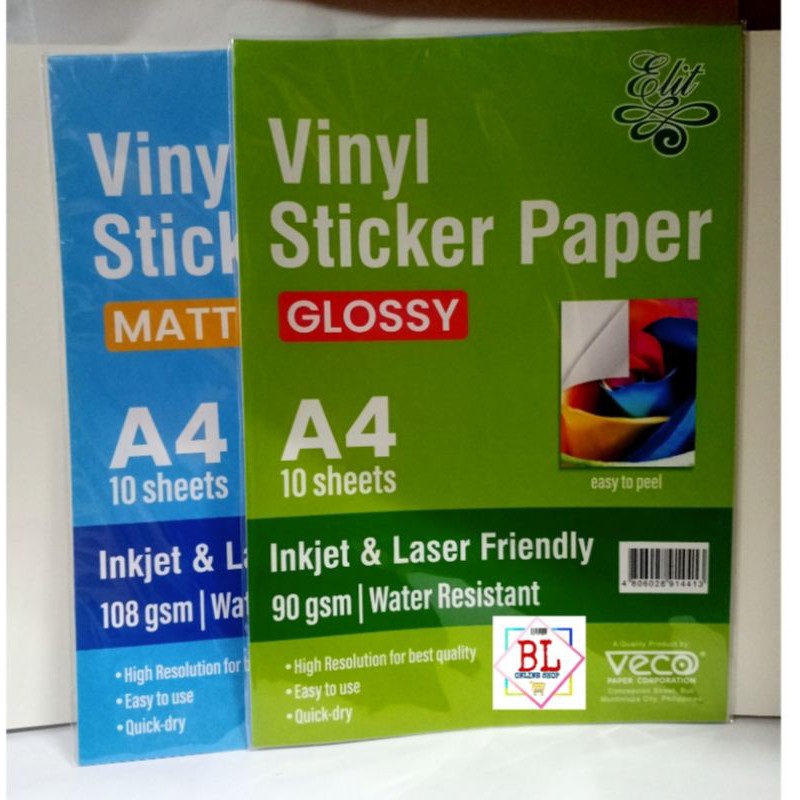 VECO Vinyl Sticker Paper Water Resistant (10 sheets) Shopee Philippines