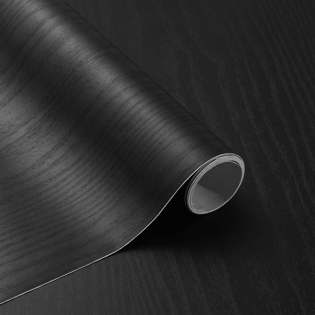 Black Wood Contact Paper, 60cm × 500cm, Self Adhesive Furniture