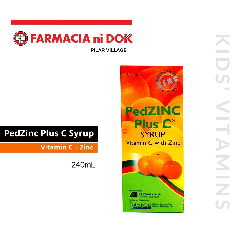 PedZINC Plus C Syrup 240mL (Vitamin C + Zinc) Shopee Philippines