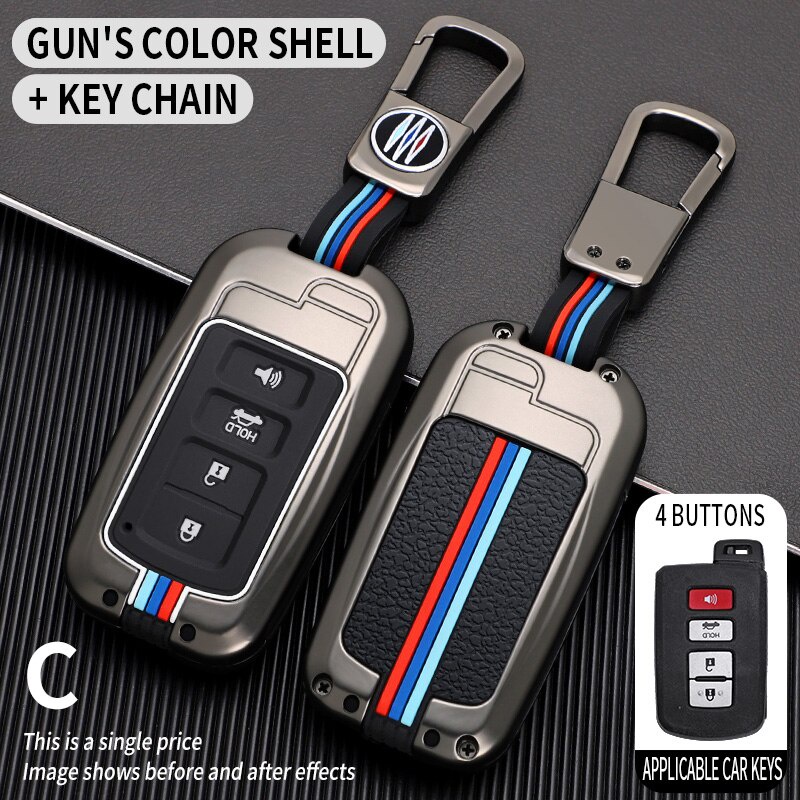 Zinc Alloy Car Key Fob Cover Case for Toyota Avalon Camry Corolla RAV4