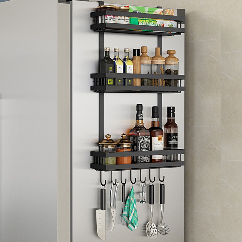 Refrigerator Side Storage Rack Fridge Shelf Cupboard Organizer Kitchen