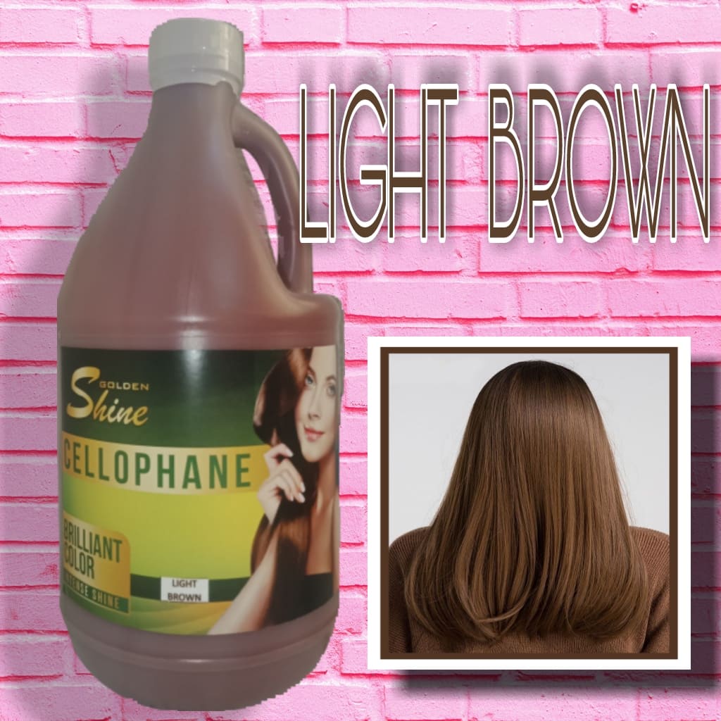 Golden shine Cellophane hair color treatment LIGHT BROWN 1/2 gallon