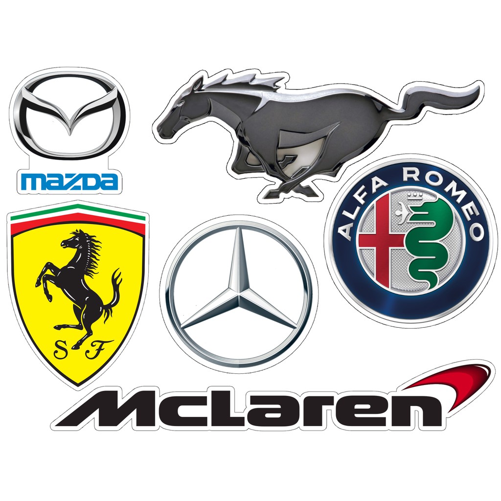 Race Car Brand Logos Ver. 1 Vinyl Sticker Pack (Stickers for Phones, Laptops, Motorcycles and