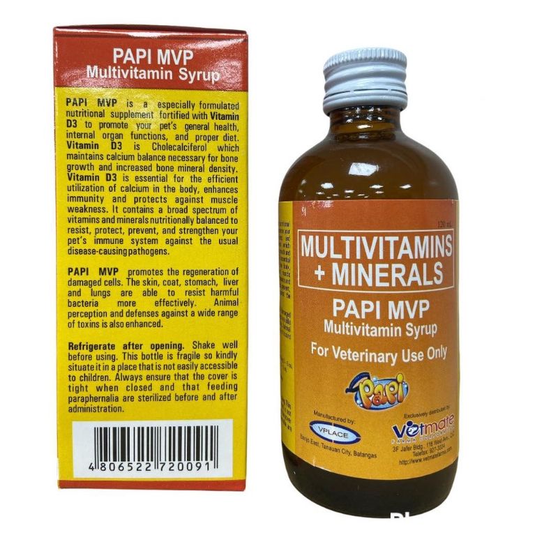 Papi MVP Multivitamins + Minerals 120ml Cat Dog Shopee Philippines