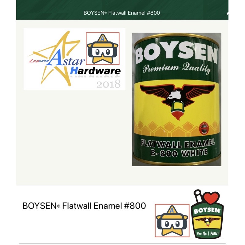BOYSEN B800 FLAT WALL ENAMEL 1L Shopee Philippines