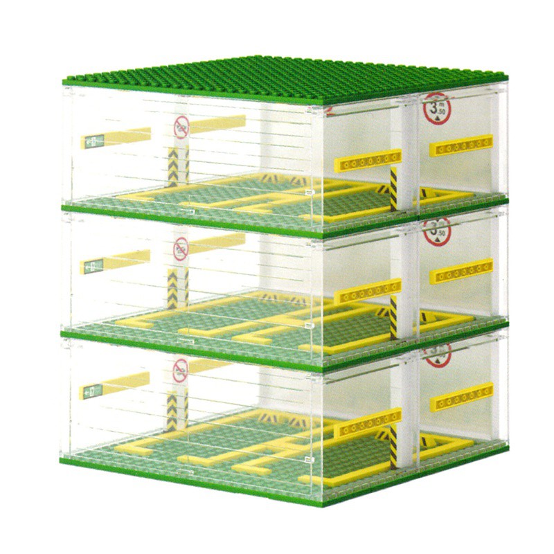 lego technic car racing underground garage storage box display