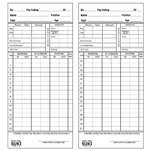 TIMECARD 100PCS Timecard Shopee Philippines