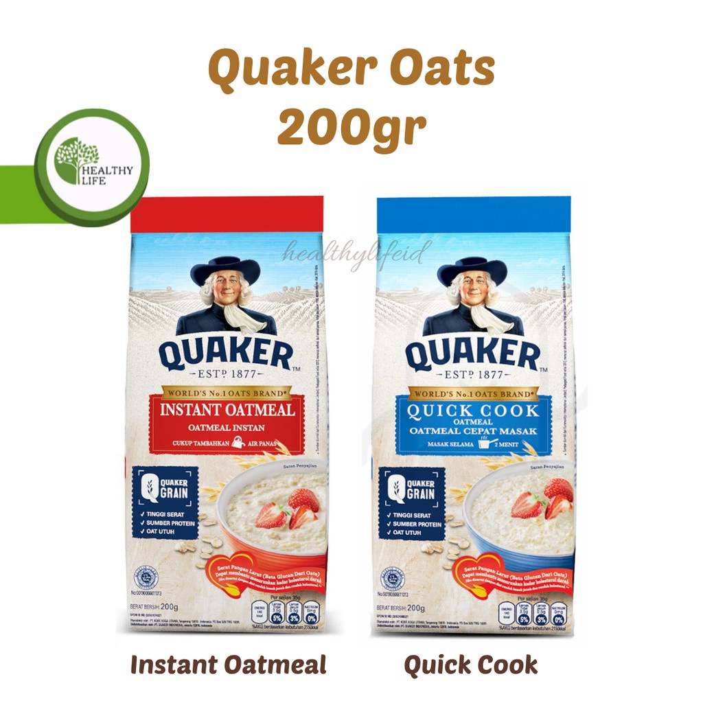 Quaker Oats Instant Oatmeal Quick Cook 200gr Shopee Philippines