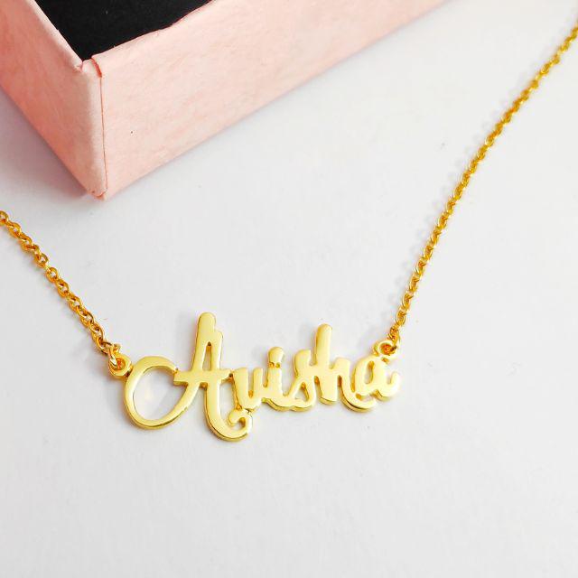 Personalized Name Pendant in Fantasia Chain Necklace (Hypoallergenic