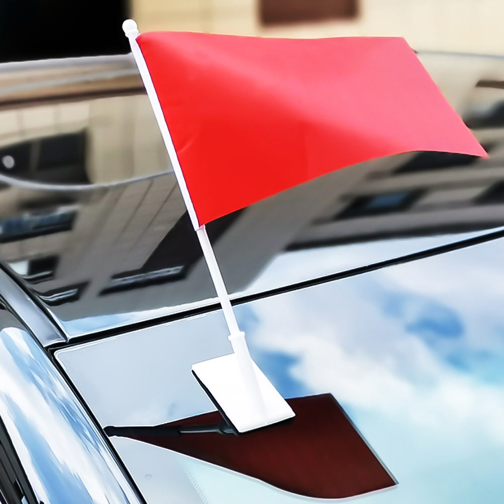 15Pcs Simple Car Window Flag Poles Portable Flagpole Banner Brackets