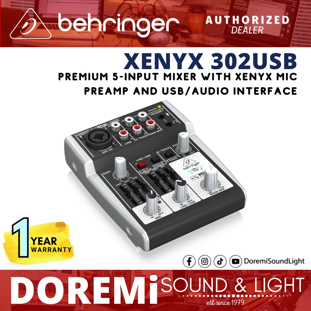 Behringer XENYX 302USB Analog Mixer with USB/Audio Interface Shopee