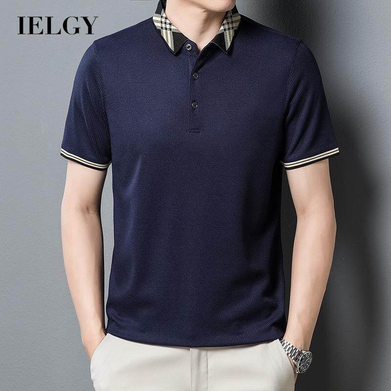 IELGY Men's Short Sleeve Business Casual Waffle Shirt Shopee Philippines