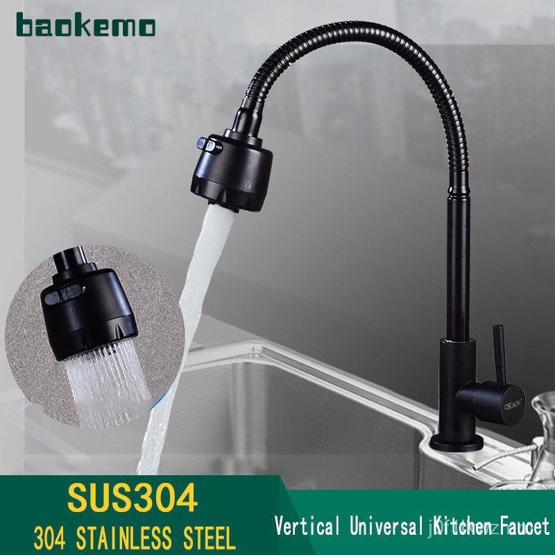 SUS304 Stainless Steel Kitchen Sink Flexible Hose Single Lever Cold Water Tap Faucet CORD