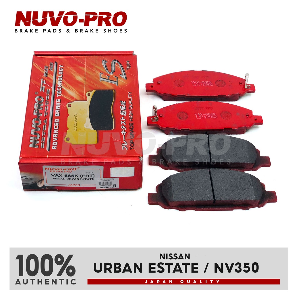 Nuvo Pro Brake Pad Nissan Nv350 2015 to 2021 Vax-665k Set | Shopee