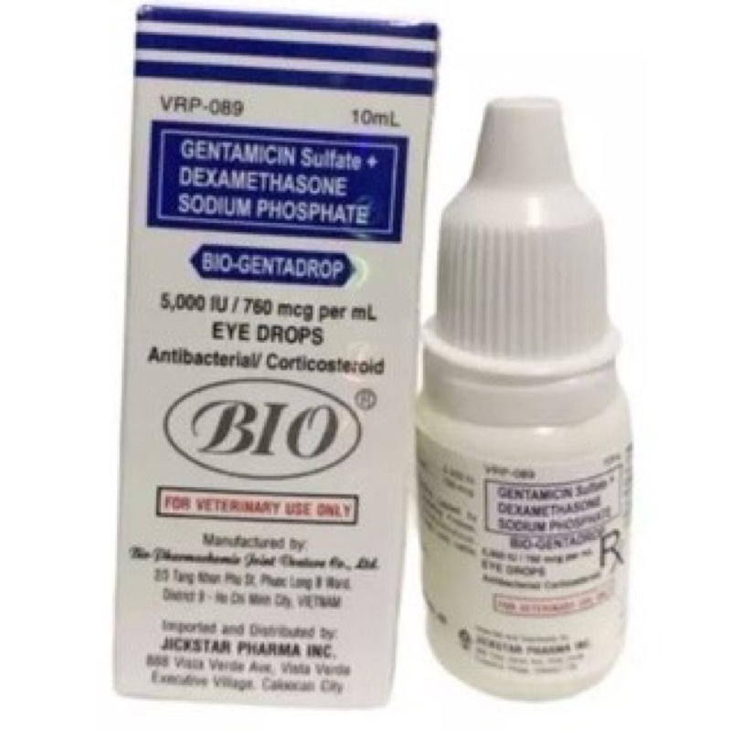 BioGenta Drops Gentamicin Sulfate Eyedrops for Pets 10ml Dogs Cats
