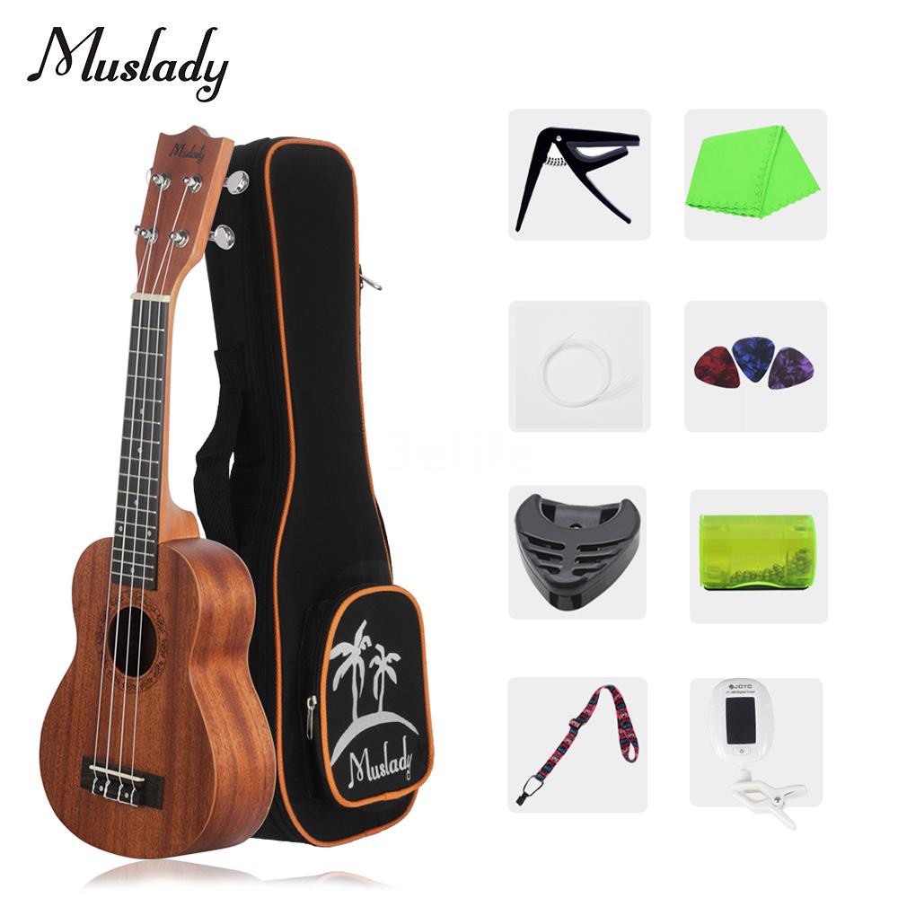 【Hot Stock】Muslady 21 Inch Soprano Ukulele Ukelele Mahogany Wood with