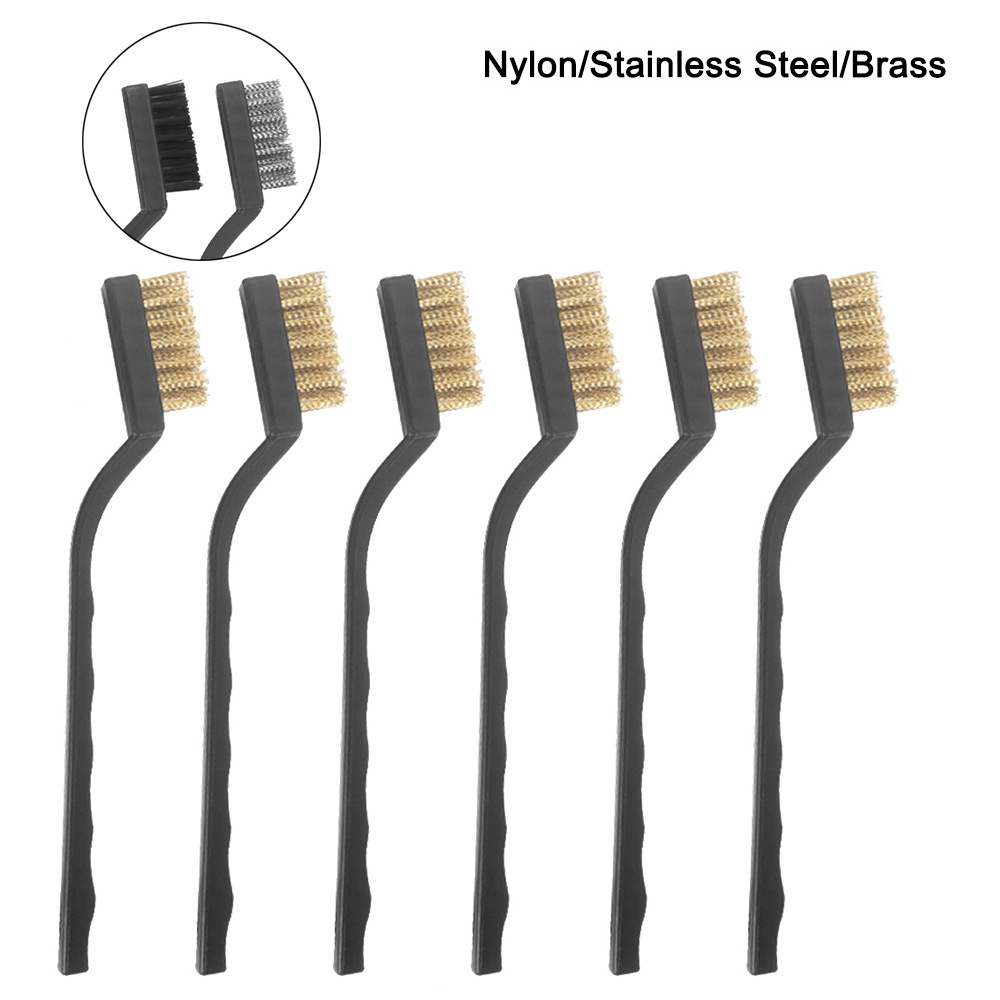 6Pcs Mini Remove Rust Brush Brass Cleaning Polishing Metal Brush