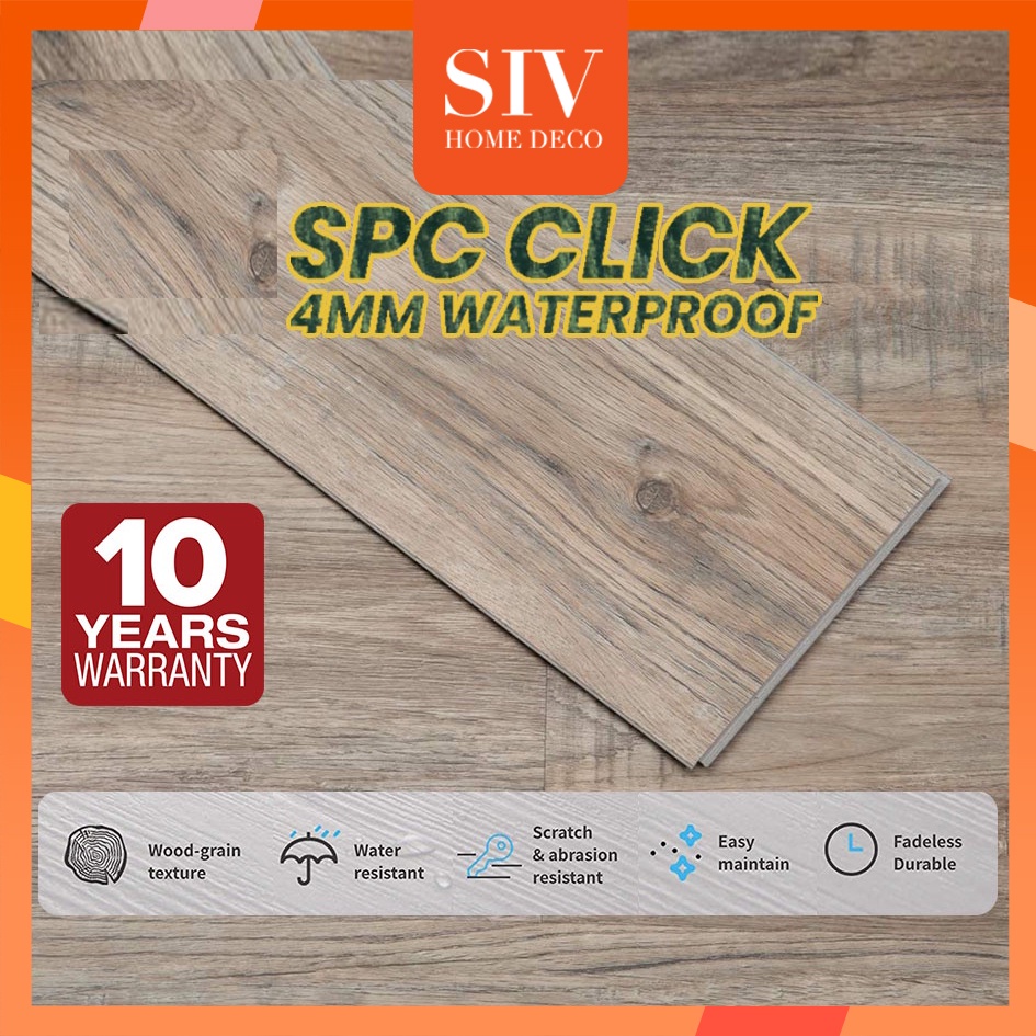 Siv 10/15 Pcs 4Mm Spc Flooring Waterproof Vinyl Planks Floor Tiles With