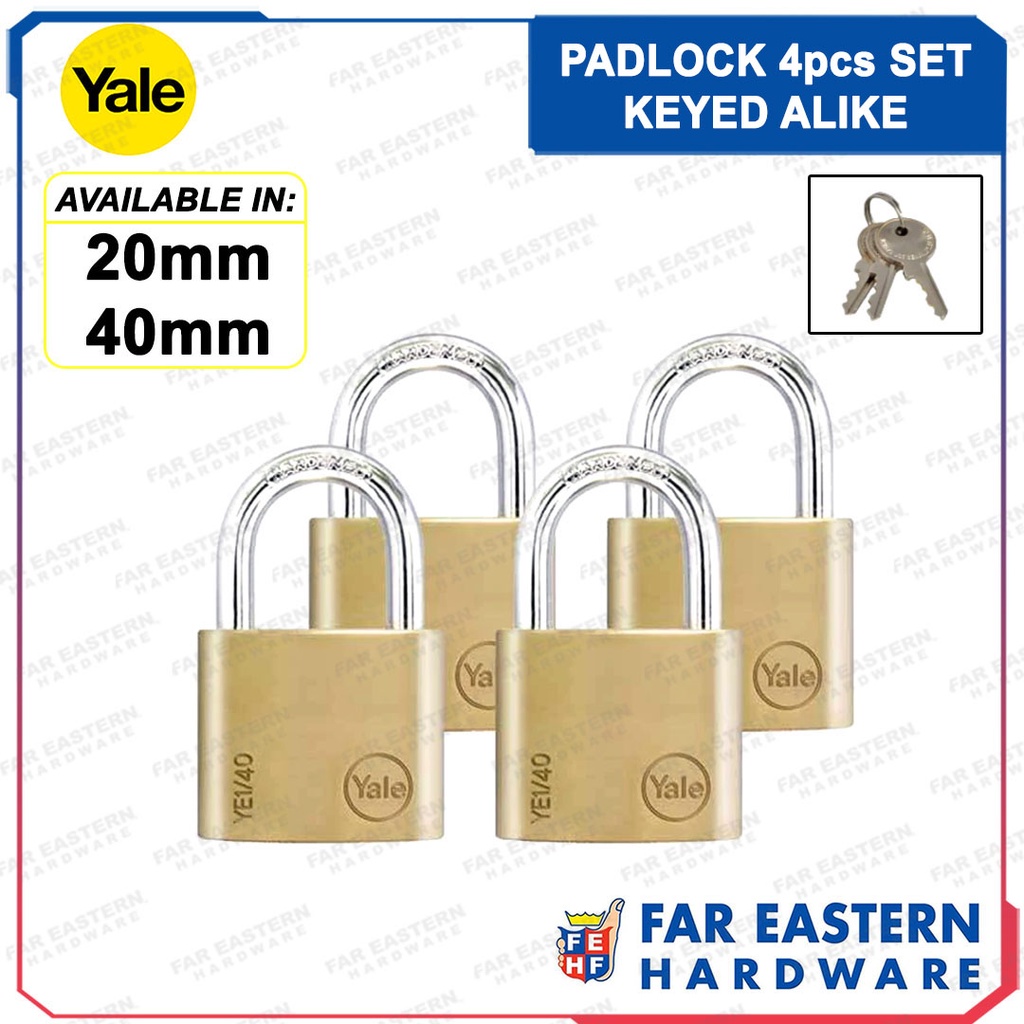 YALE Essential Brass Padlock 4pcs Set Keyed Alike Shopee Philippines