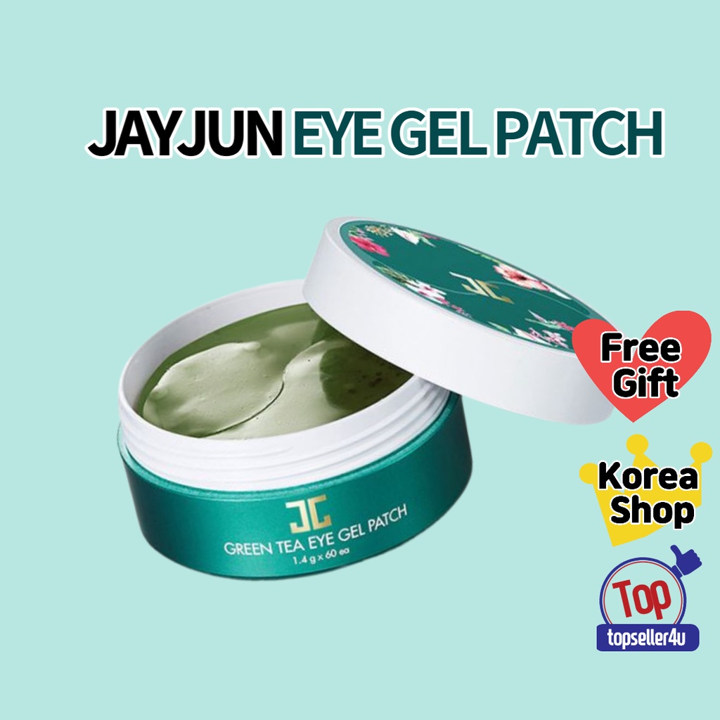 [JAYJUN] GREEN TEA EYE GEL PATCH 60pcs full of essence Under the eyes, smile, and forehead