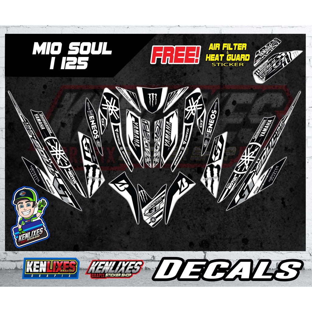 Yamaha Mio Soul i 125 FULL DECALS STICKER (white) Shopee Philippines