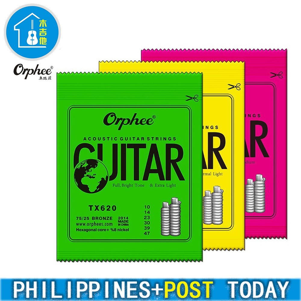 Orphee 6Pcs/set Acoustic Guitar String Hexagonal core+8 Nickel Extra